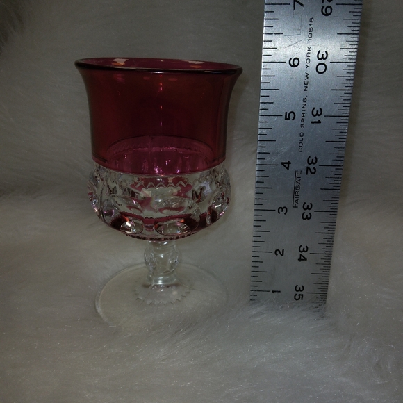 MCM Pressed Glass Goblets. No cracks, some wear, 2 small bubbles - Picture 2 of 12